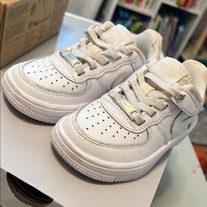 Nike Kids White Leather Sneakers